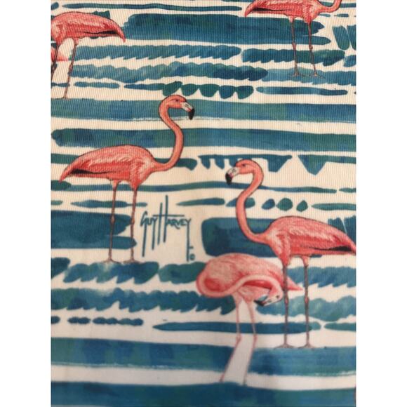 Guy Harvey Tropical Flamingo Dress Wmns Sz L Short Sleeve Vacation Resort Cruise - Picture 4 of 8